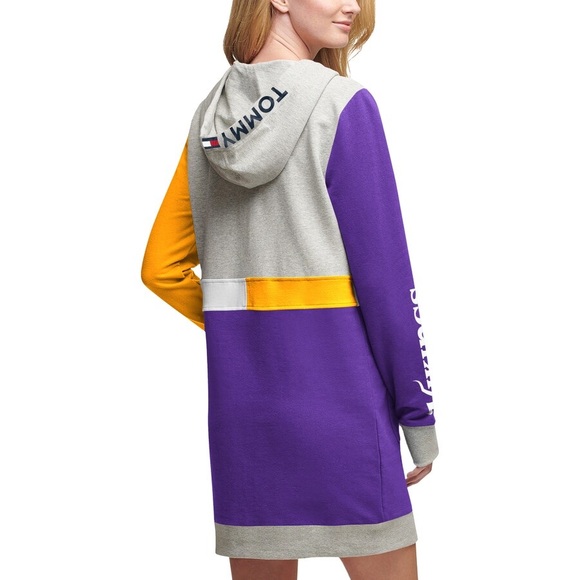 NFL x Tommy Hilfiger - Vikings hooded color block dress. - Picture 2 of 7